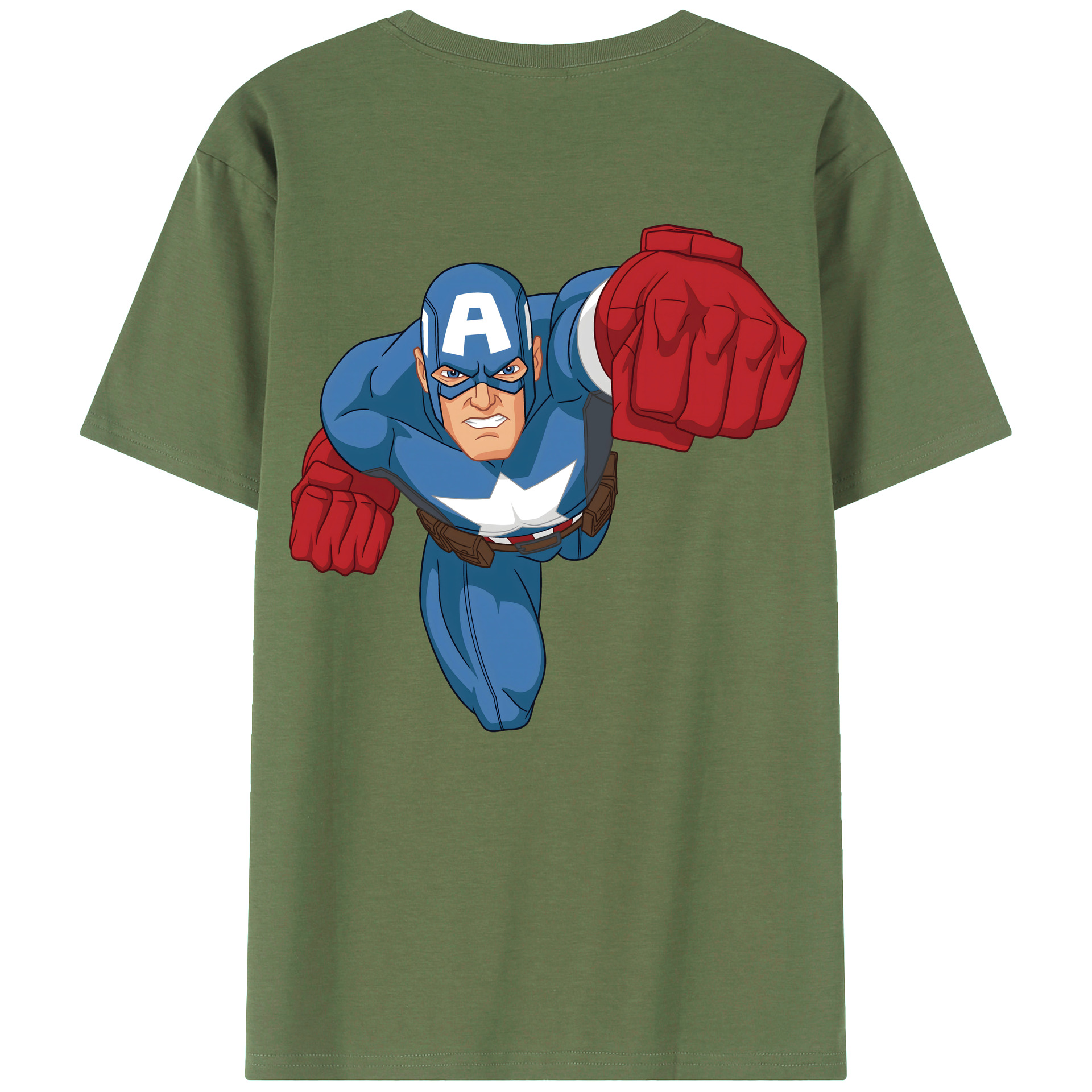 （画像用） アベンジャーズ The Avengers 綿100％ メンズ半袖Tシャツ（バックプリント） 通気性
